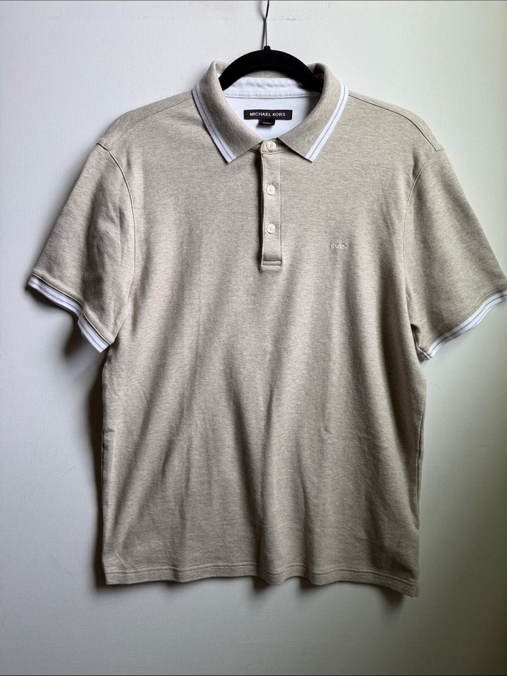 Michael Kors Men's Sand Polo with White Trim
